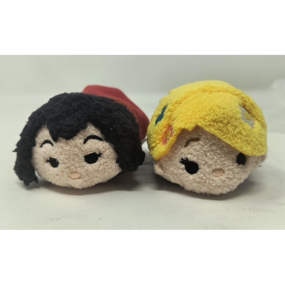Lot of 2 Disney Tangled Tsum Tsum Beanbag Stuffed Animal Rapunzel Mother Gothel